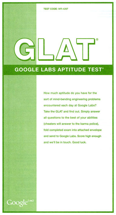 google labs aptitude test