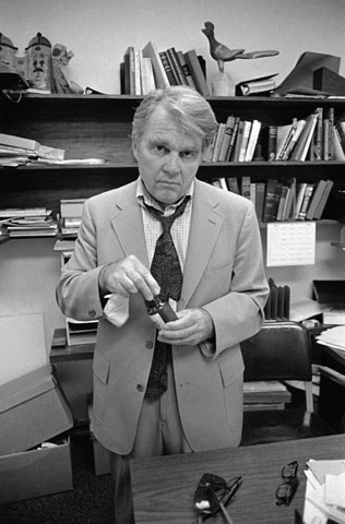 Andy Rooney  in his Manhattan office at the CBS broadcast center in 1978, photo by Rene Perez