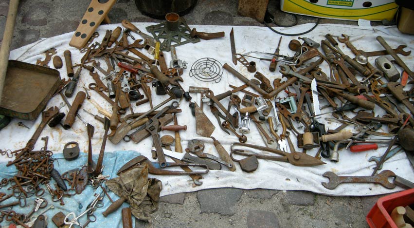 tools for sale at mauerpark flea market