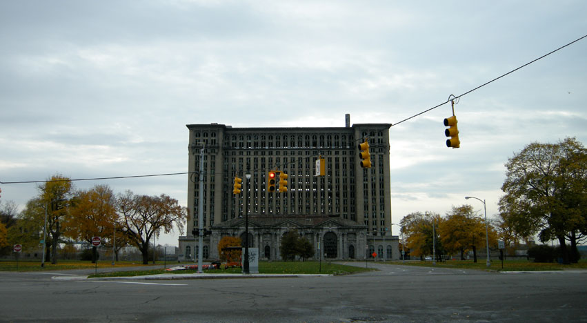 View of Michigan Central Station from Michigan Ave.