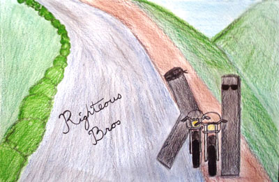 Righteous Bros. drawing by Emily Becklin