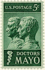 Mayo brothers stamp, printed  September 11, 1964