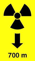 Radiation 700 meters sign