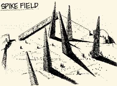 Spike Field, view 1 (concept and art by Michael Brill).